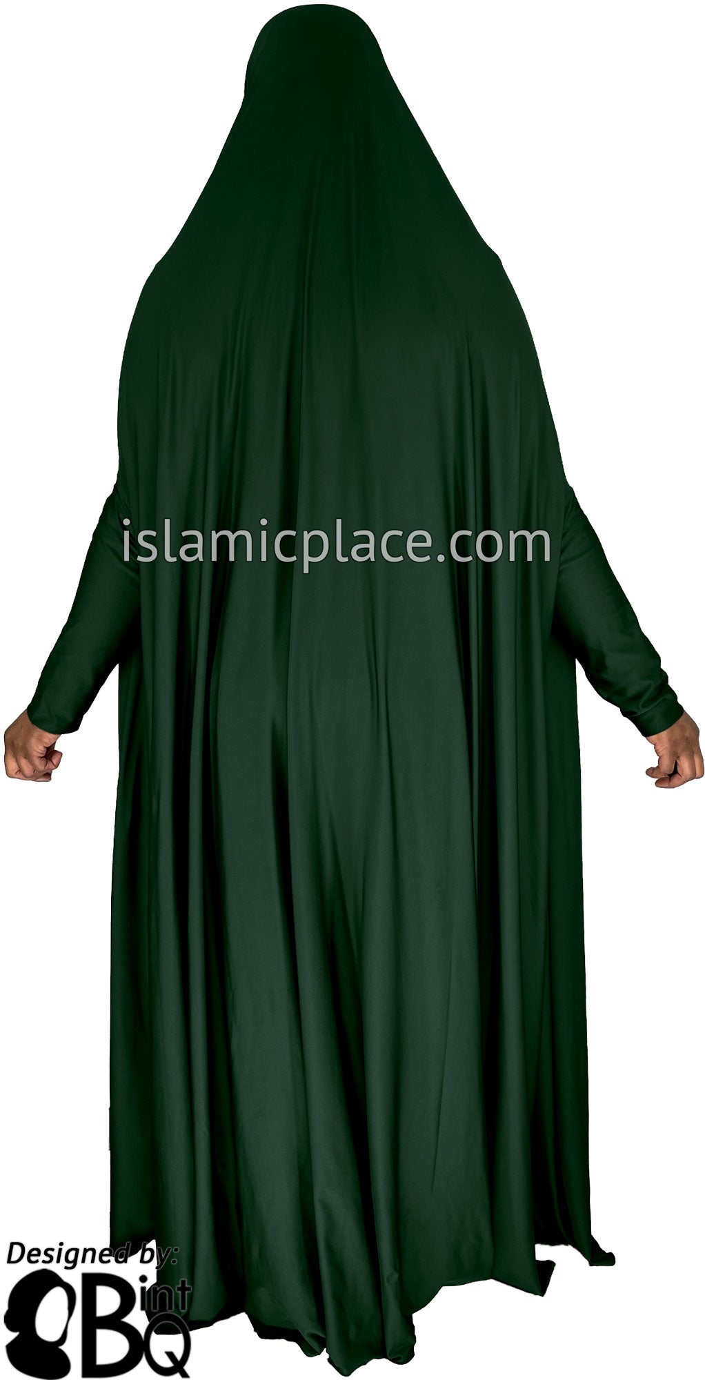 Hunter Green - Plain Overhead Abaya with Cuffs