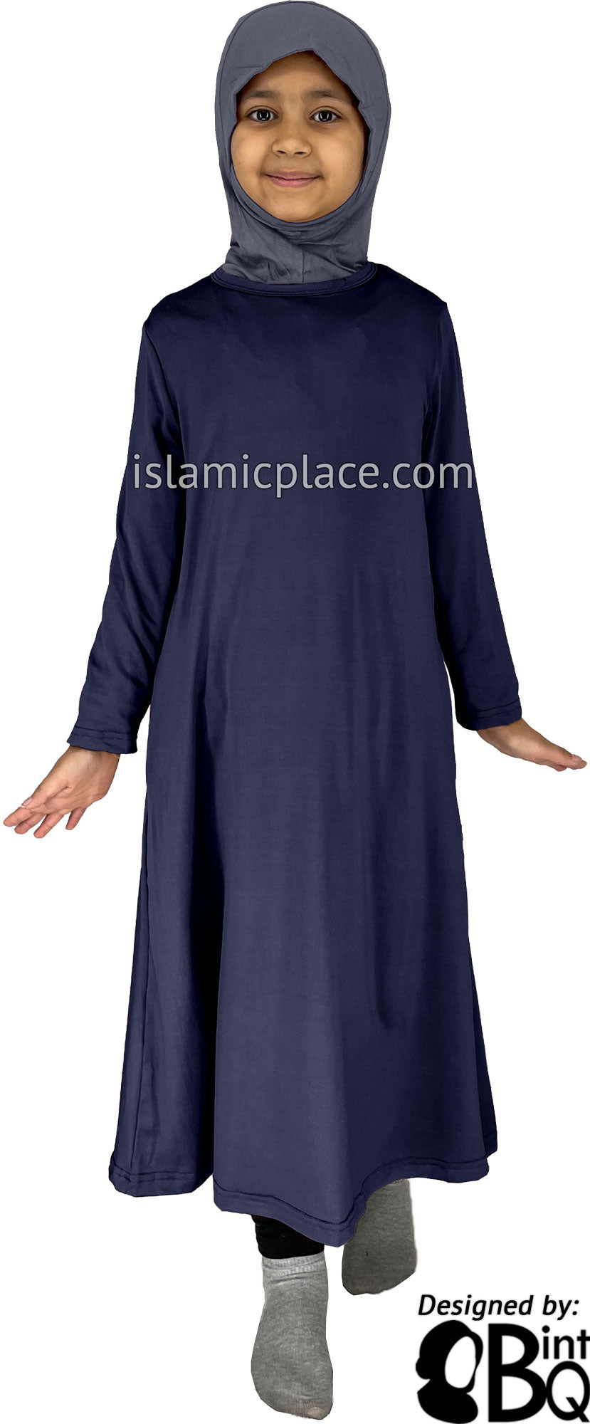 Navy - Girl’s Salima Simply Elegant Basic Abaya by BintQ