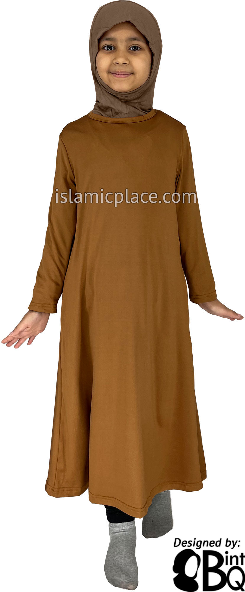 Hazelnut - Girl’s Salima Simply Elegant Basic Abaya by BintQ