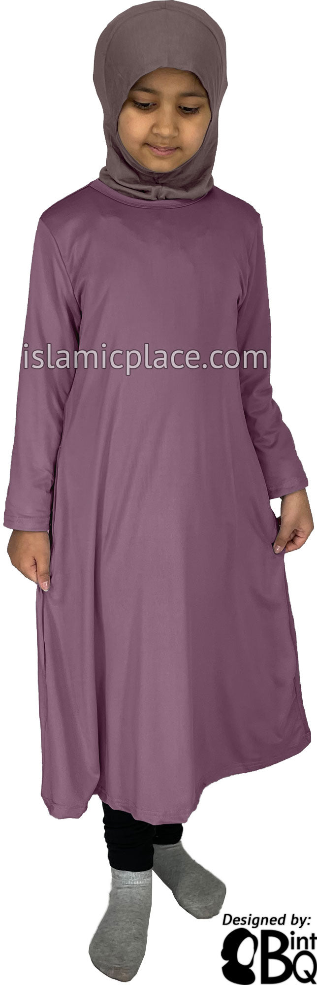 Light Plum - Girl’s Salima Simply Elegant Basic Abaya by BintQ