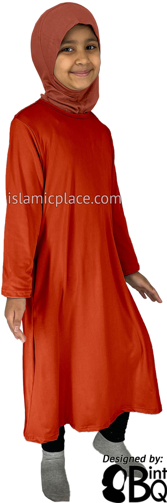 Rust - Girl’s Salima Simply Elegant Basic Abaya by BintQ