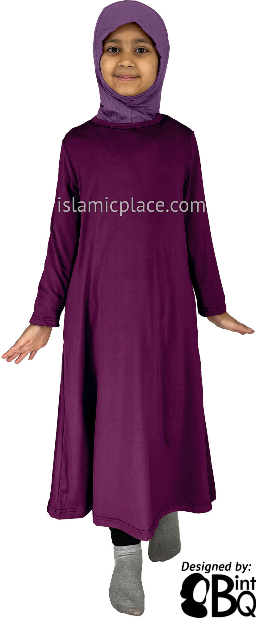 Mulberry - Girl’s Salima Simply Elegant Basic Abaya by BintQ