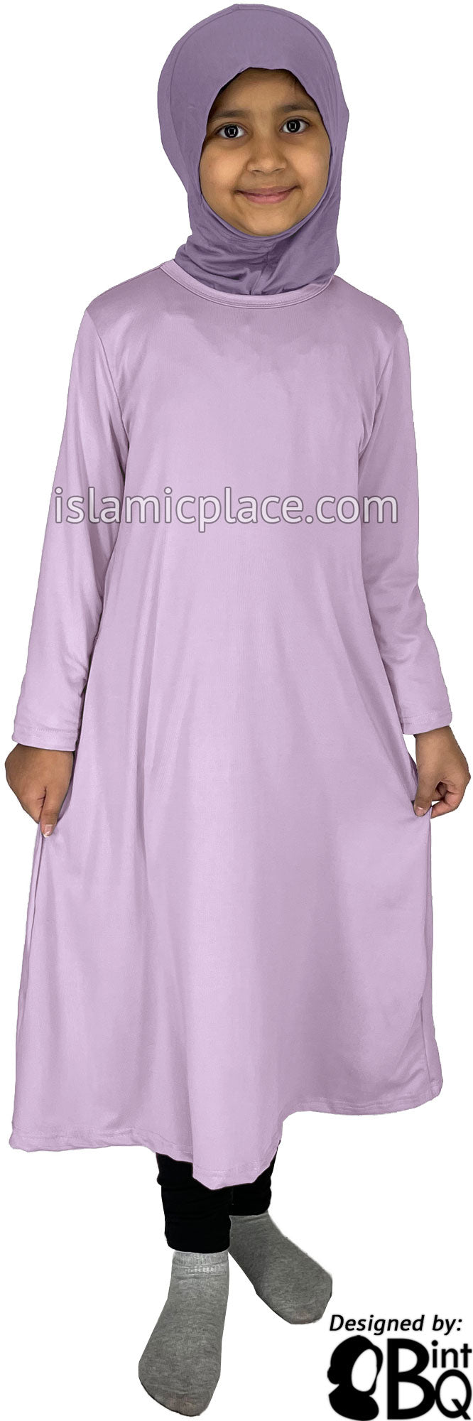 Lilac - Girl’s Salima Simply Elegant Basic Abaya by BintQ