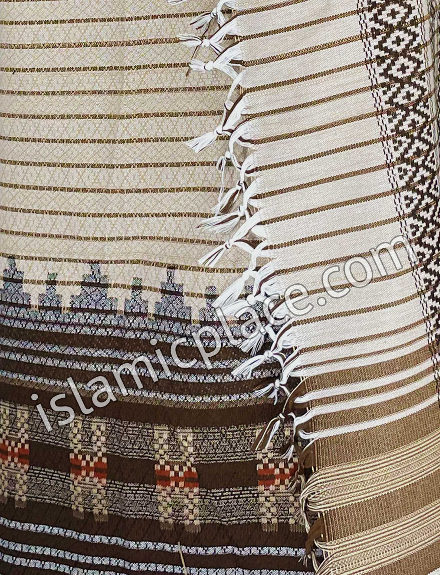 Almond and Brown - Uthman Design Men Yemeni Lungi Izzar