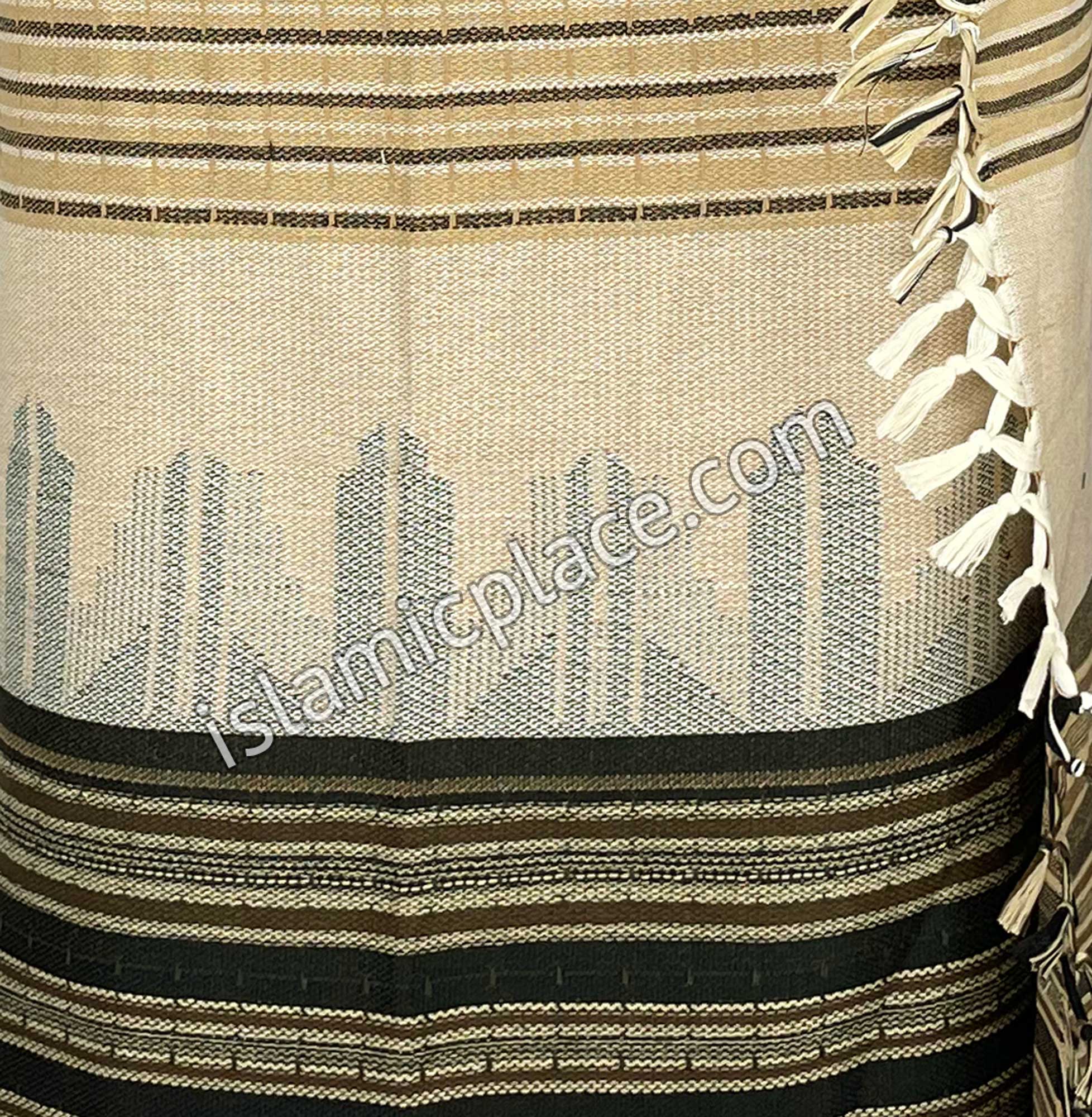 Cream with Brown and Black- Khalid Design Men Yemeni Lungi Izzar