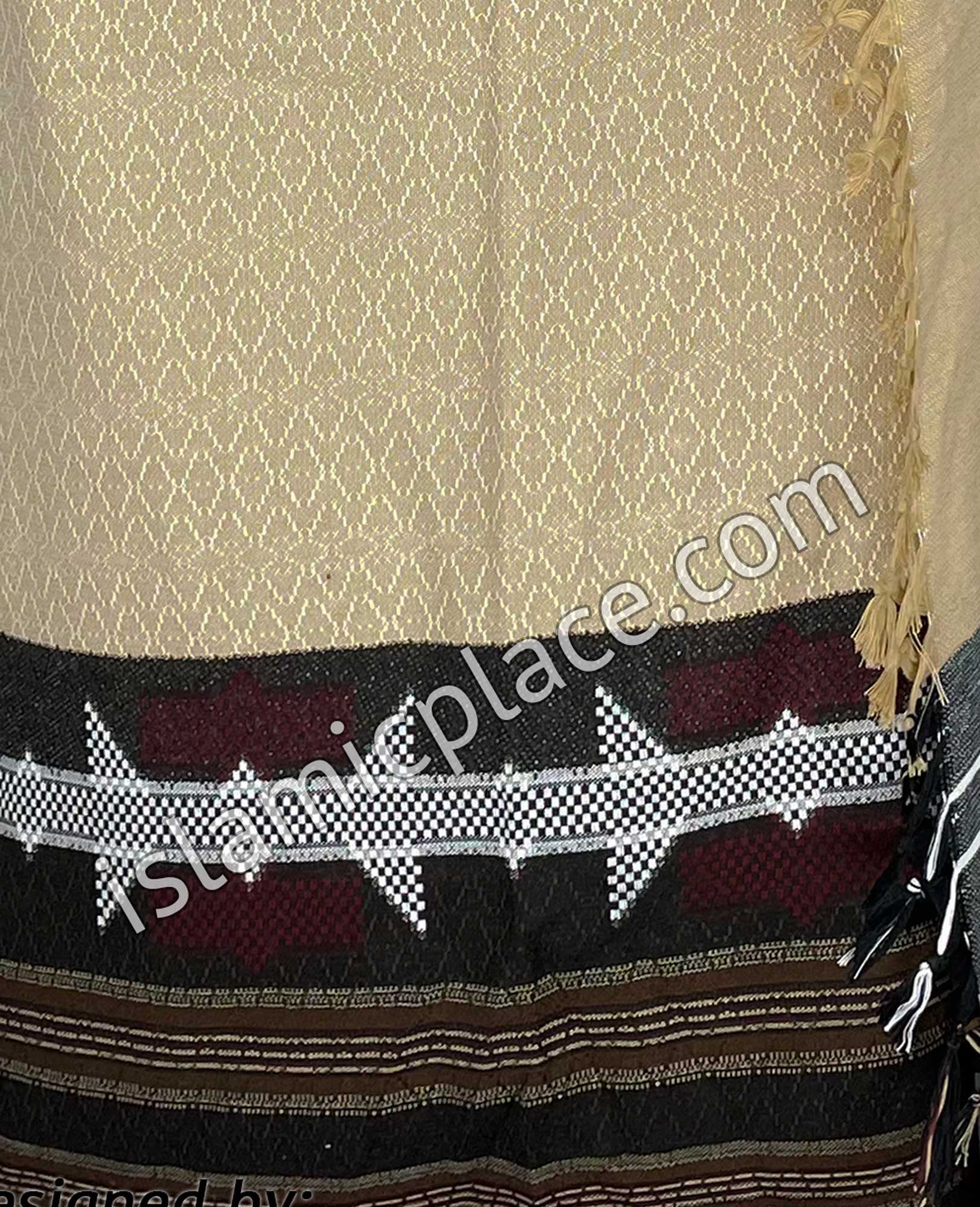 Sandstone and Black - Abu Bakr Design Men Yemeni Lungi Izzar