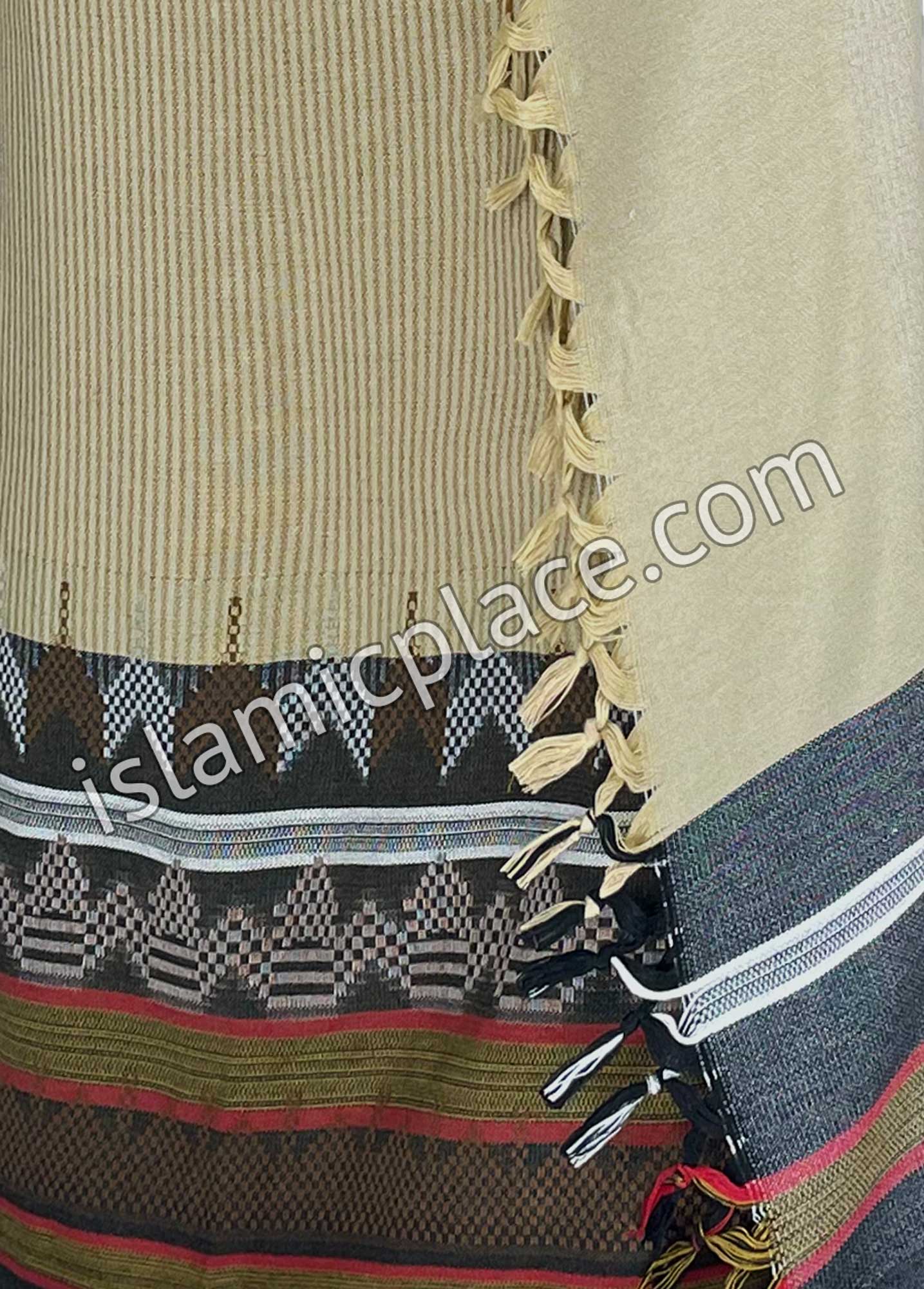 Sandstone with Black and Brown - Ibrahim Design Men Yemeni Lungi Izzar