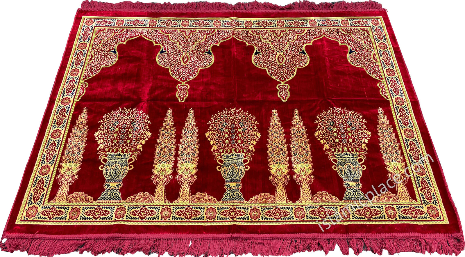 Burgundy - Asad Family Prayer Rug (3-4 People)