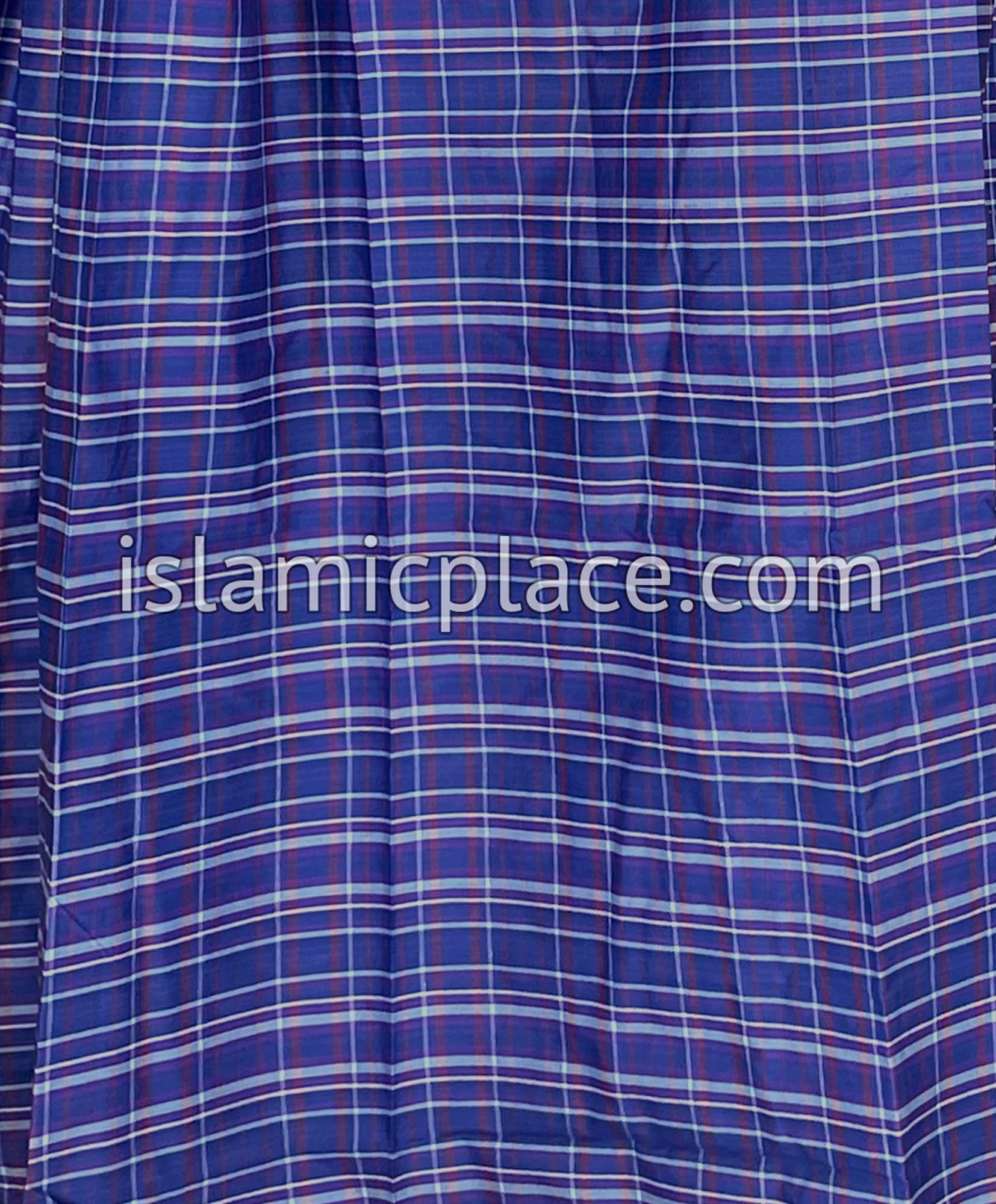 Royal Blue, Rust, Sky Blue and Purple - Plaid Design Men Lungi Izar