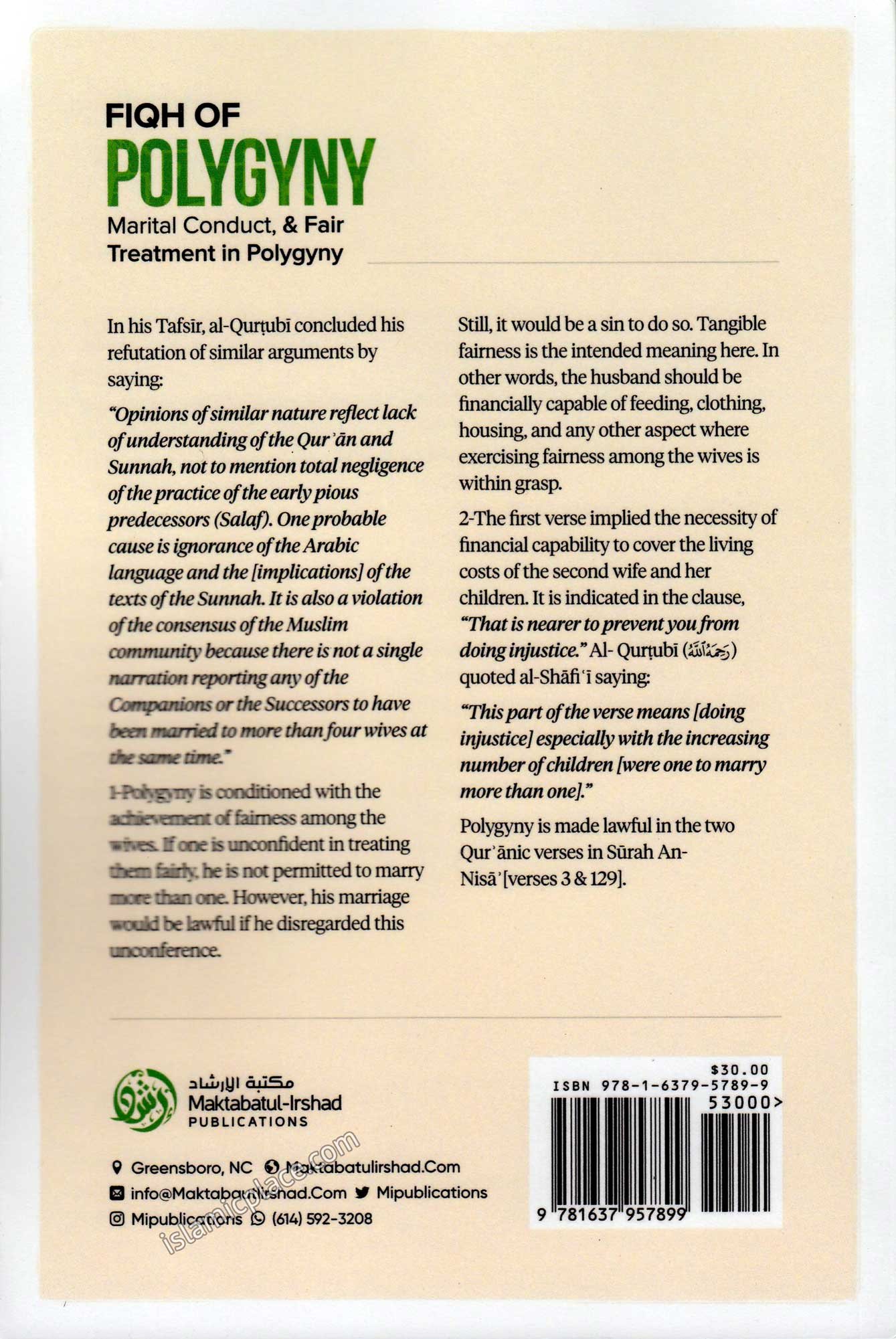 Fiqh of Polygyny - Marital Conduct, & Fair Treatment in Polygyny - Collection of Treatises & Fatawa on