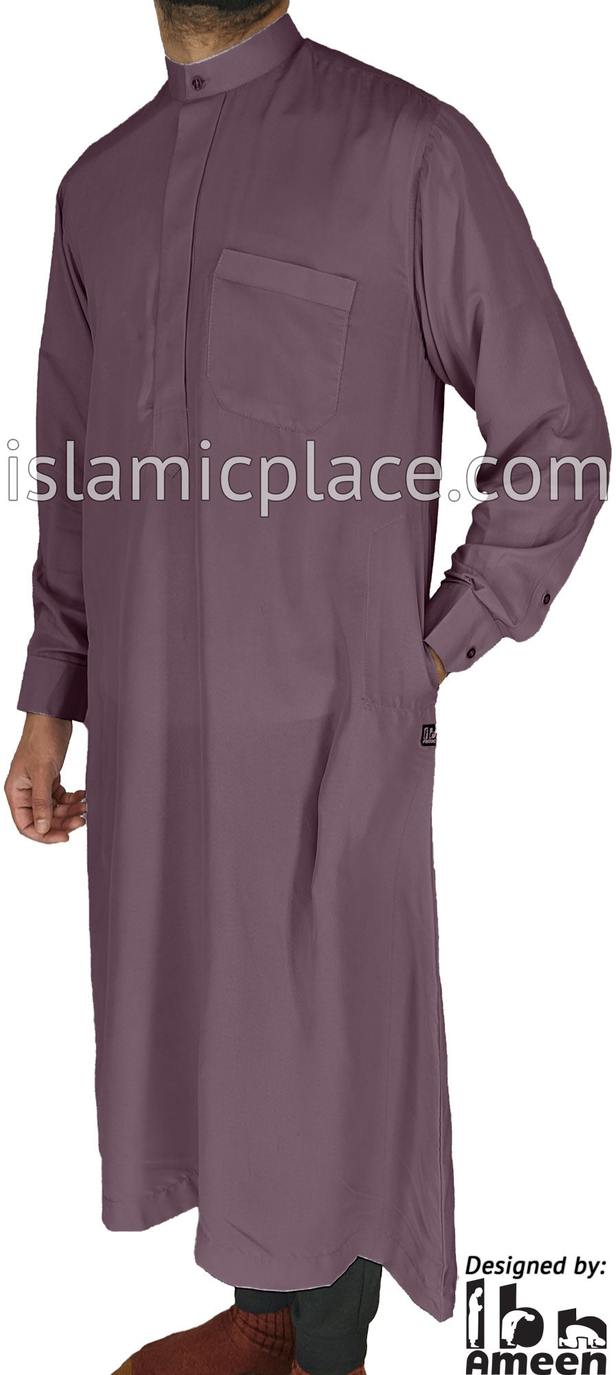 Light Plum - Men Saudi Ad-Daffah LT Thob by Ibn Ameen - IA3