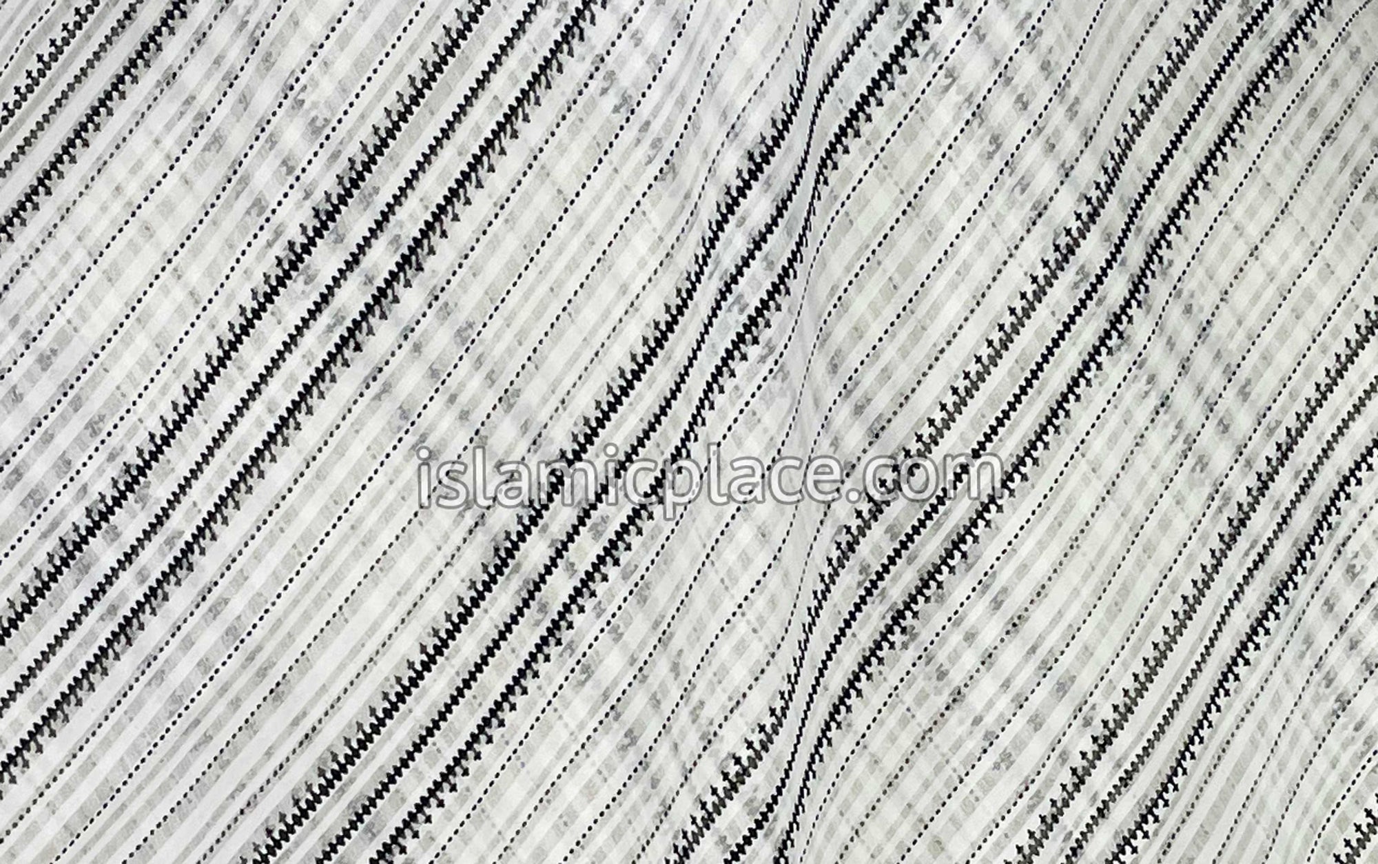 Black Dotted Lines on White - 45" Square Printed Khimar