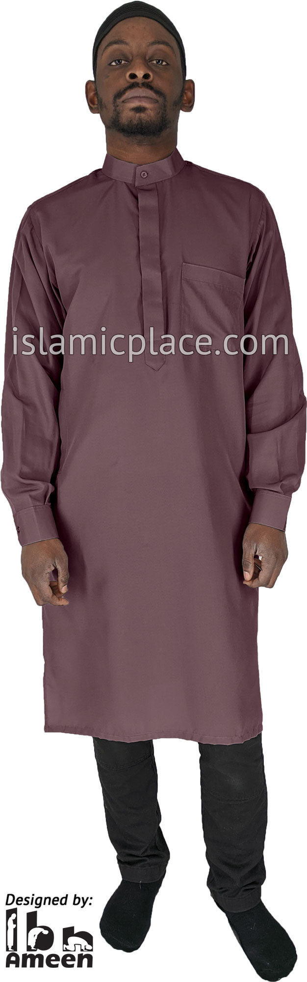 Light Plum - Men Saudi Ad-Daffah Plain Kameez by Ibn Ameen