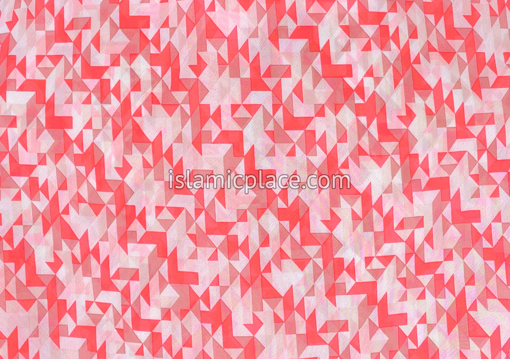 Coral, Muave, White and Pink Flake Pattern - 45" Square Printed Khimar