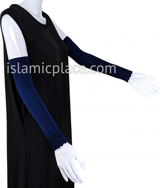 Navy Blue - Plain Wrist to Elbow Stretch Sleeve