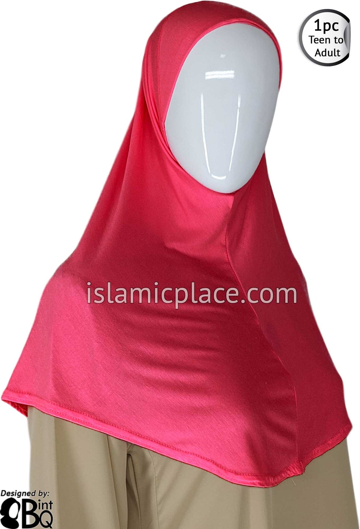 Neon Pink - Plain Teen to Adult (Large) Hijab Al-Amira (1-piece style)