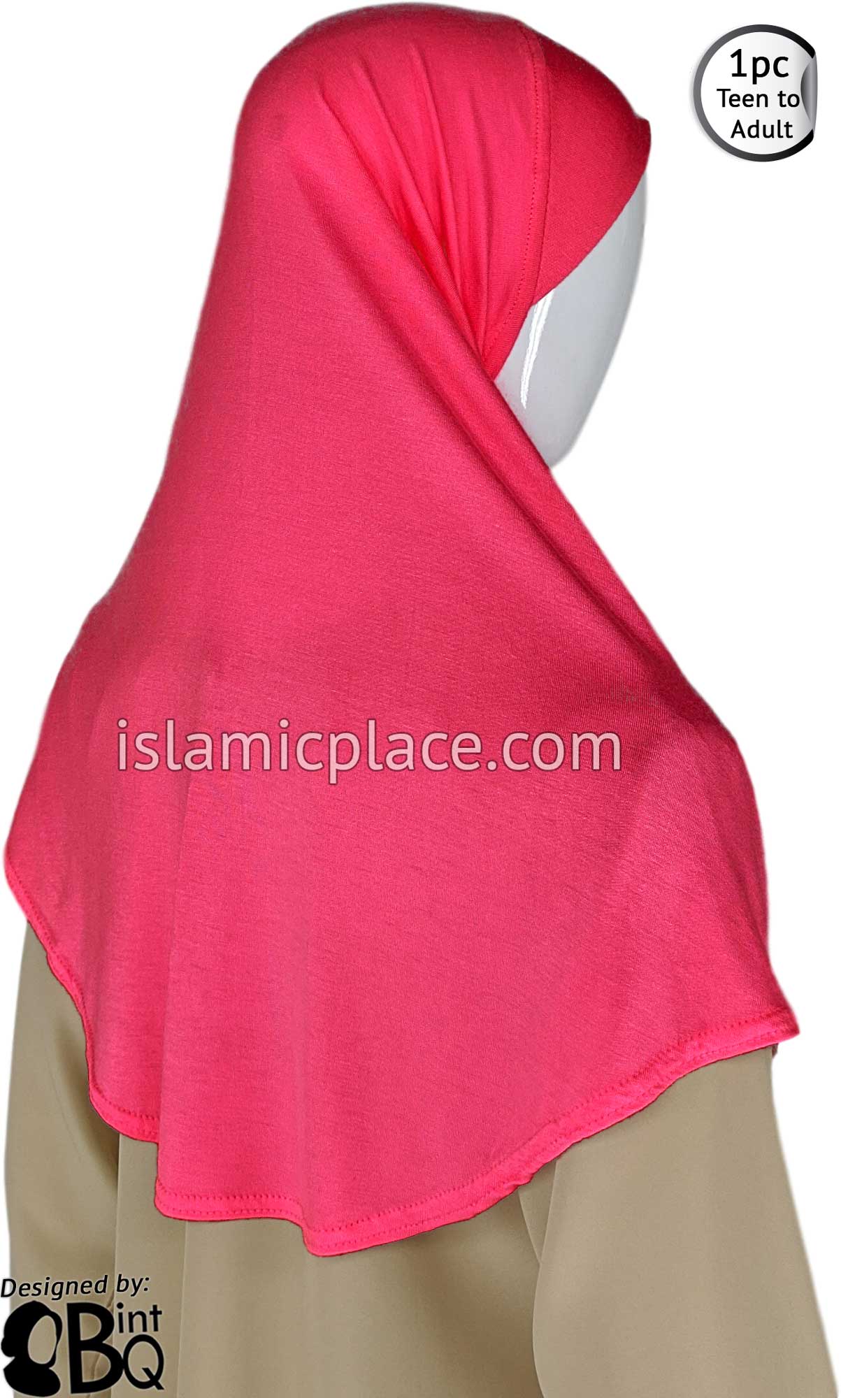 Neon Pink - Plain Teen to Adult (Large) Hijab Al-Amira (1-piece style)