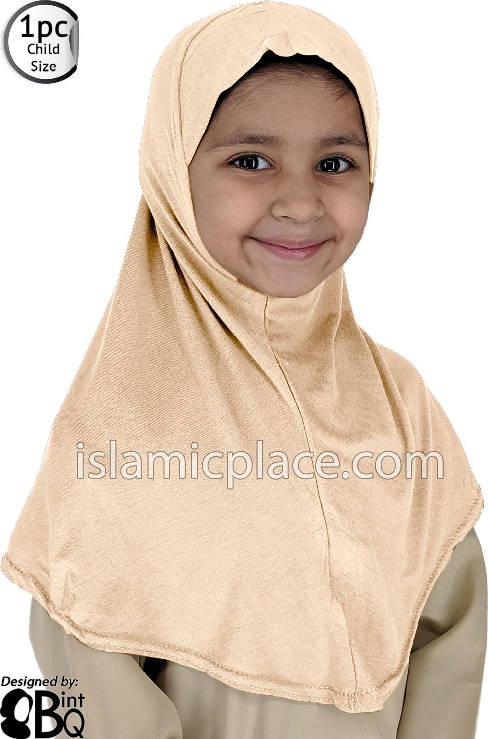 Oatmeal - Plain Girl size (1-piece) Hijab Al-Amira