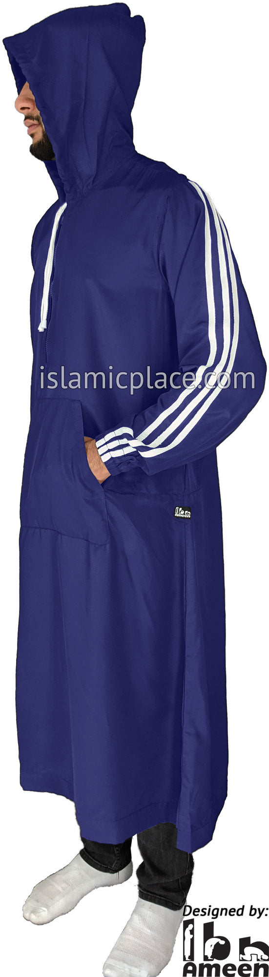 Royal Blue - Adil Boy&#39;s Hoodie Thob by Ibn Ameen - IA14