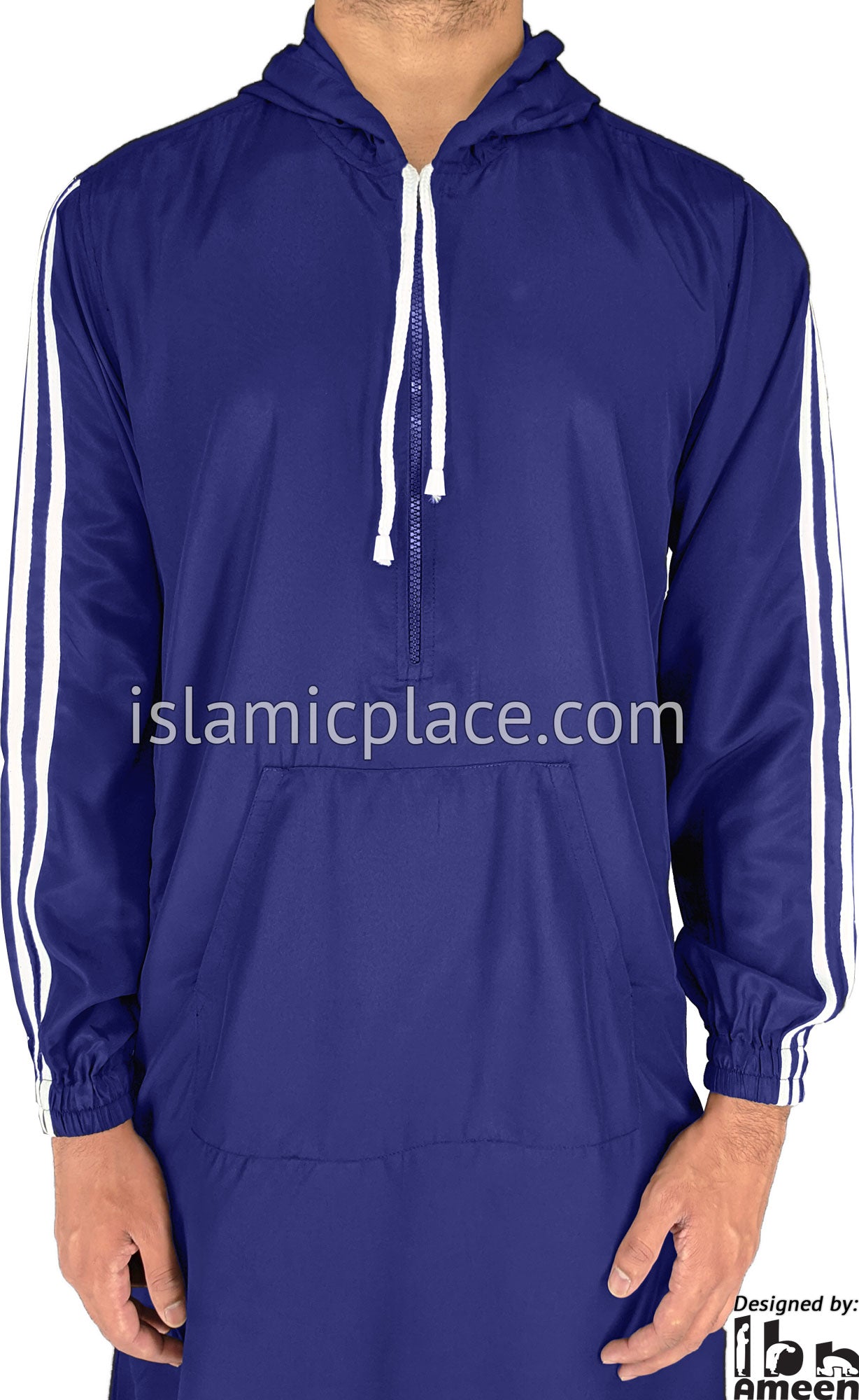 Royal Blue - Adil Boy's Hoodie Thob by Ibn Ameen - IA14