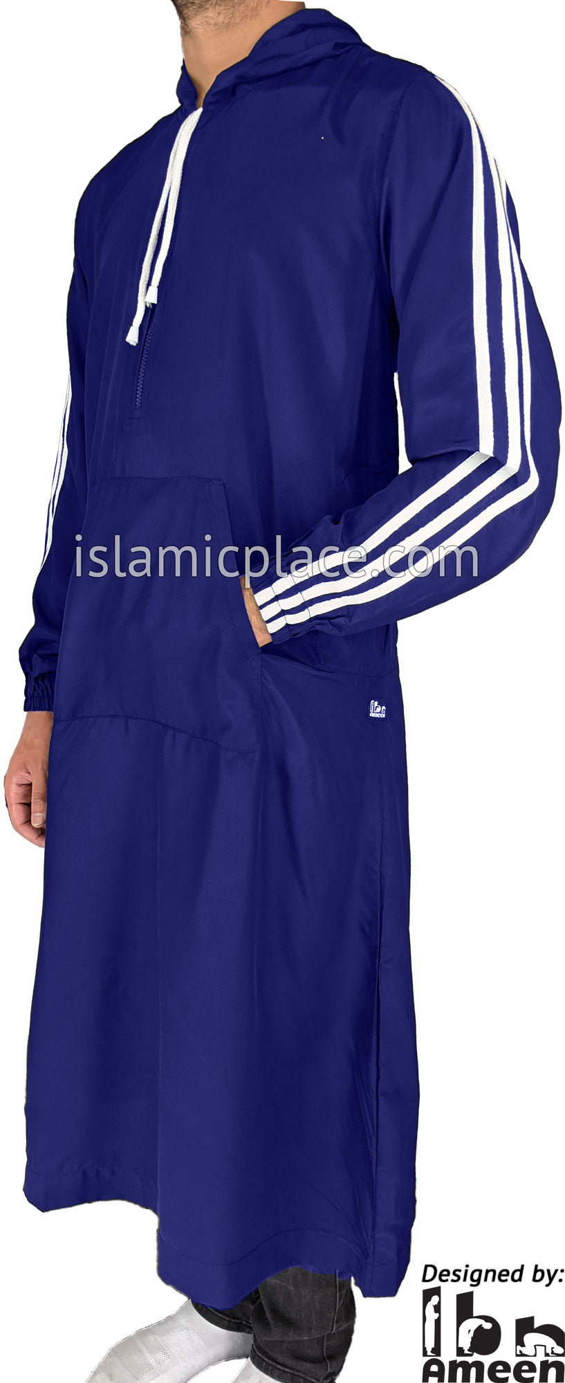 Royal Blue - Adil Boy's Hoodie Thob by Ibn Ameen - IA14