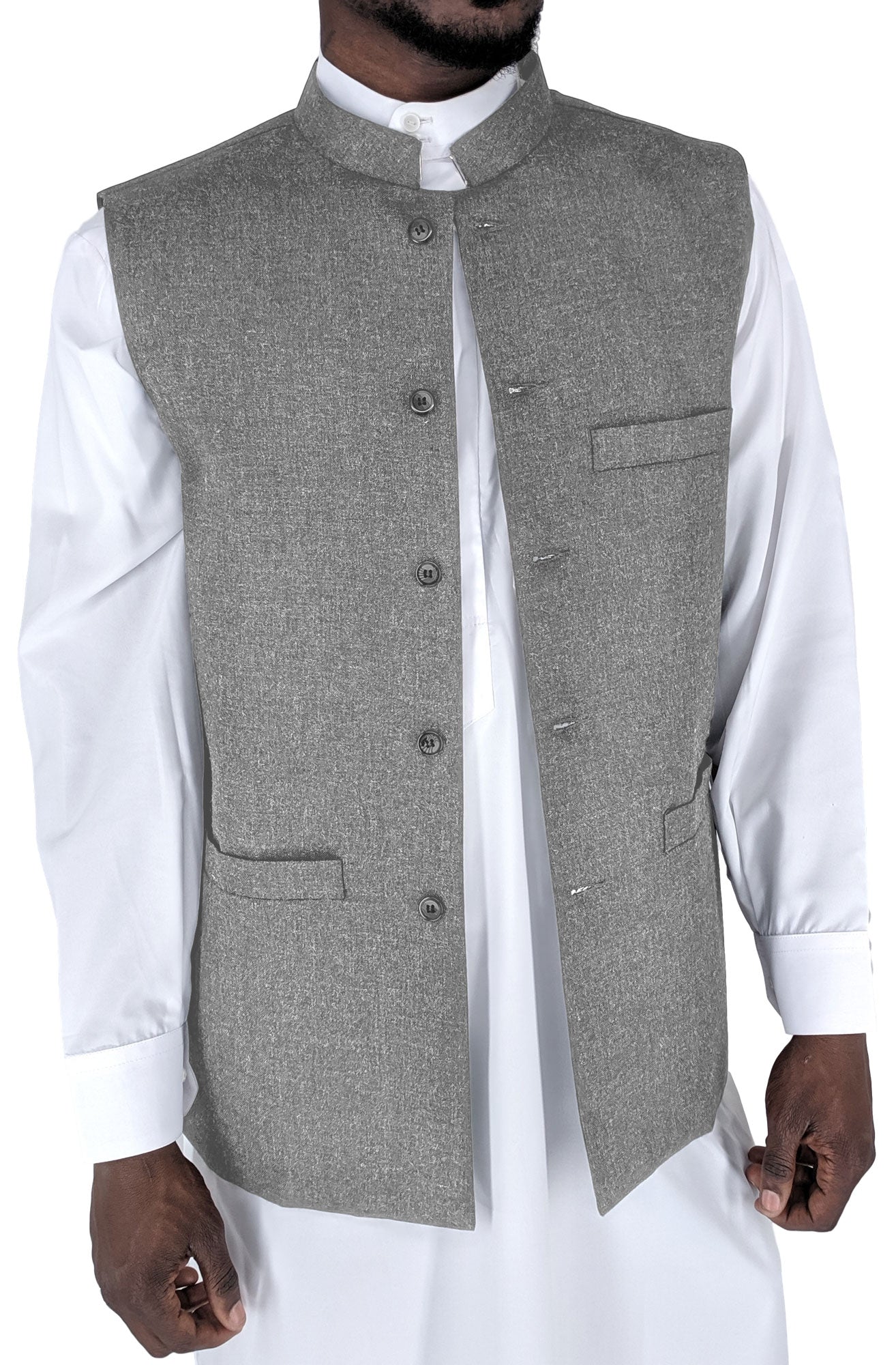 Light Gray - Shaykh Waistcoat Vest by Ibn Ameen