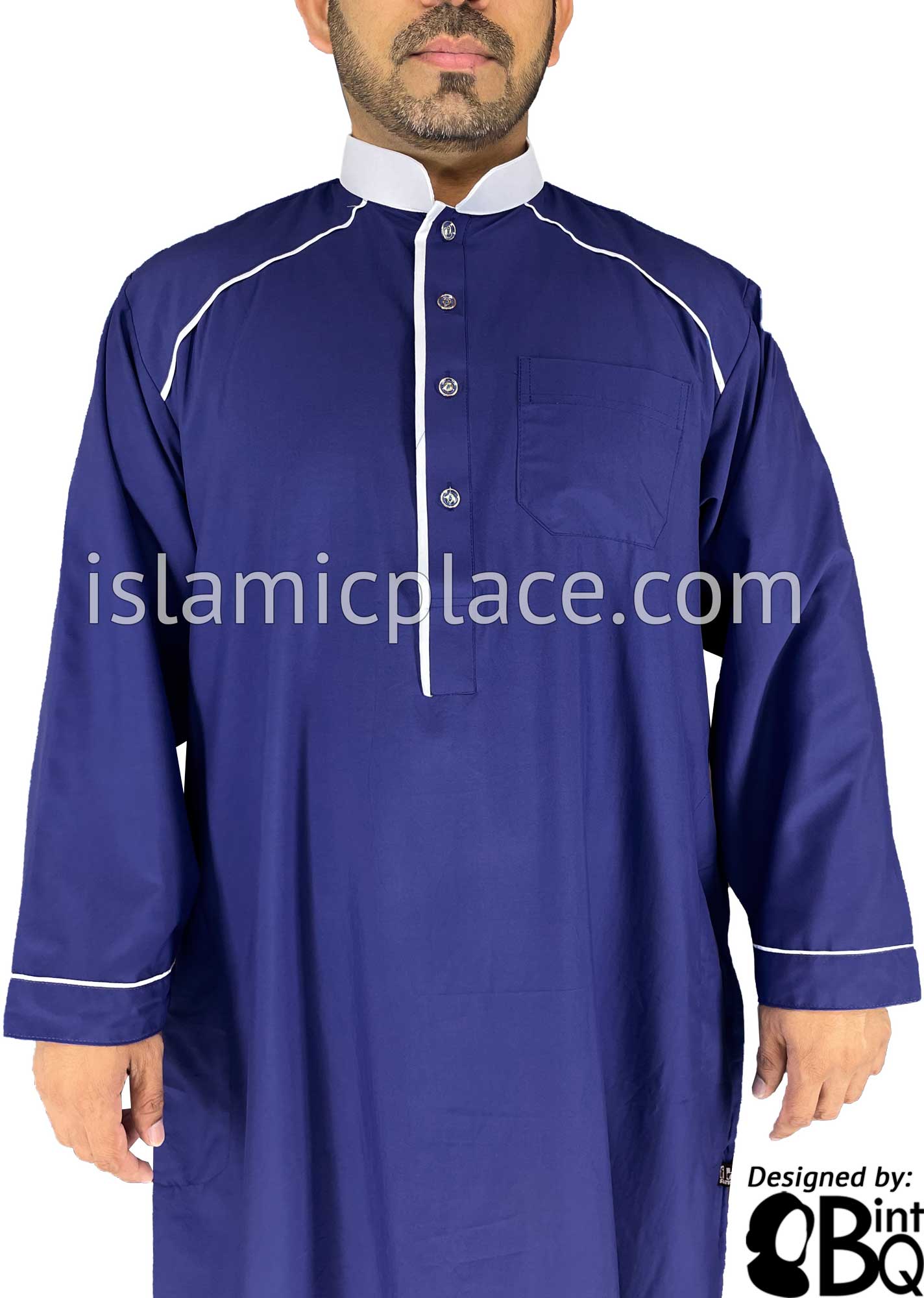 Royal Blue - Affan Style Men Thob by Ibn Ameen