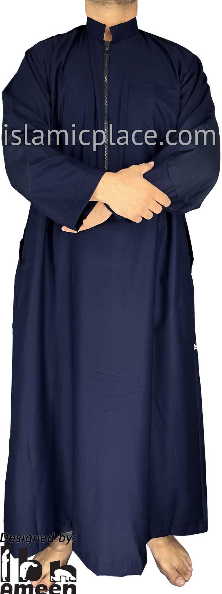 Navy Blue - Malik Style Men Thob by Ibn Ameen