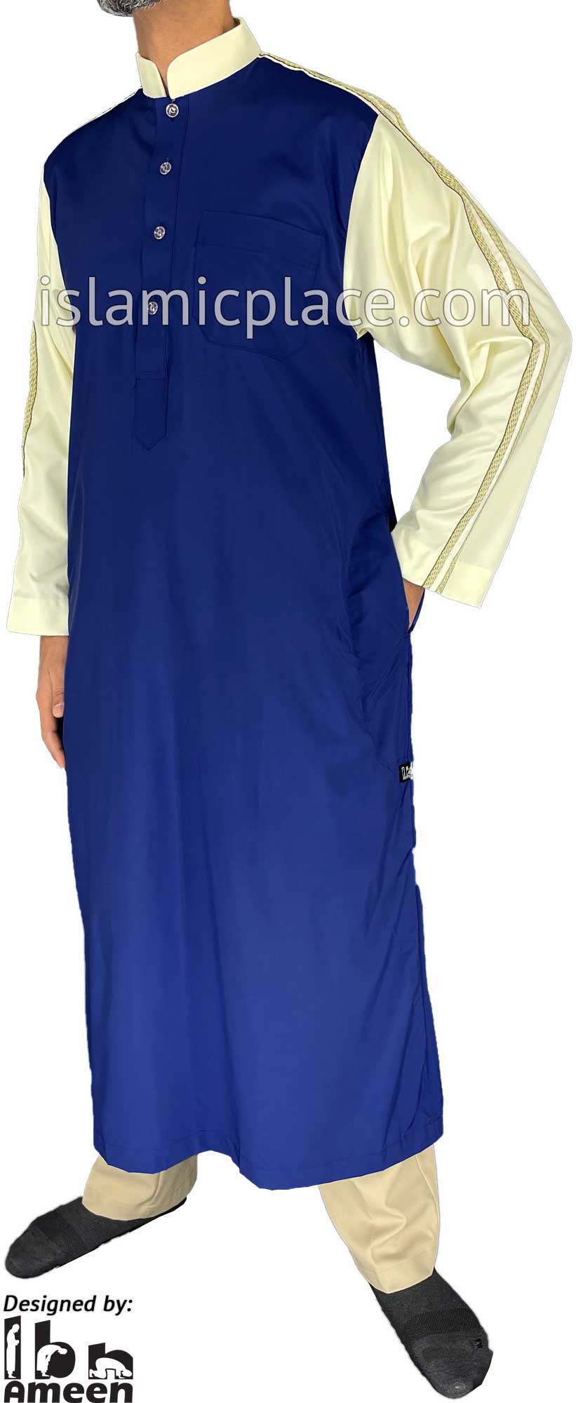 Royal Blue - Razzaq Style Men Thob by Ibn Ameen