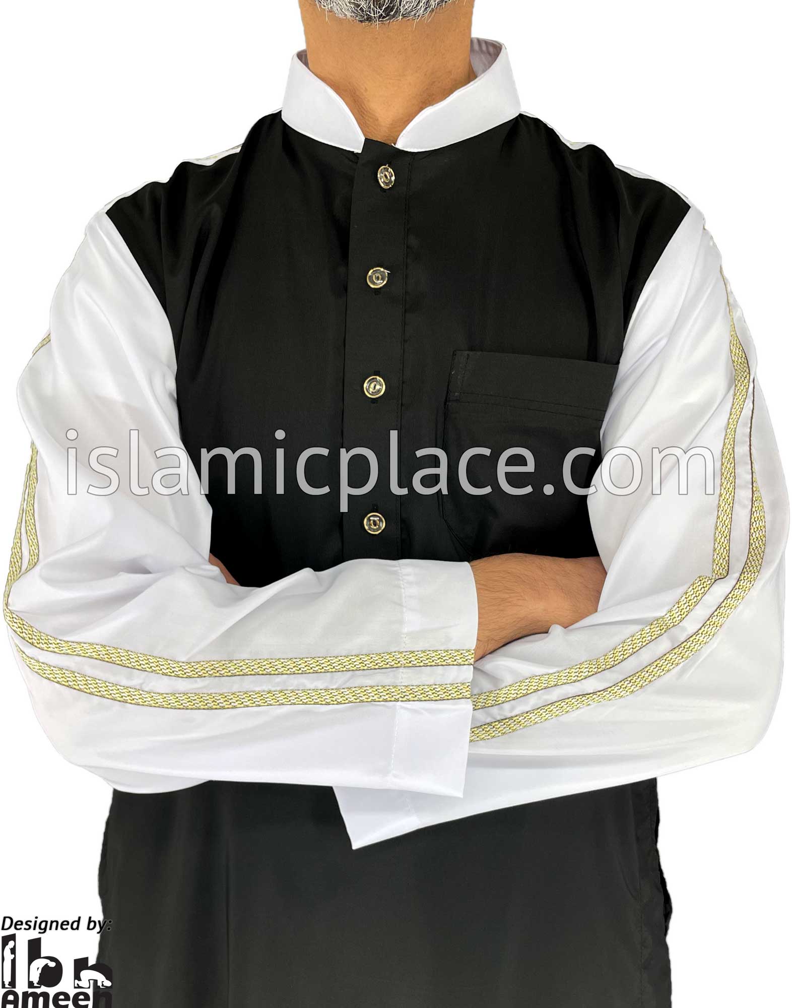 Black - Razzaq Style Men Thob by Ibn Ameen