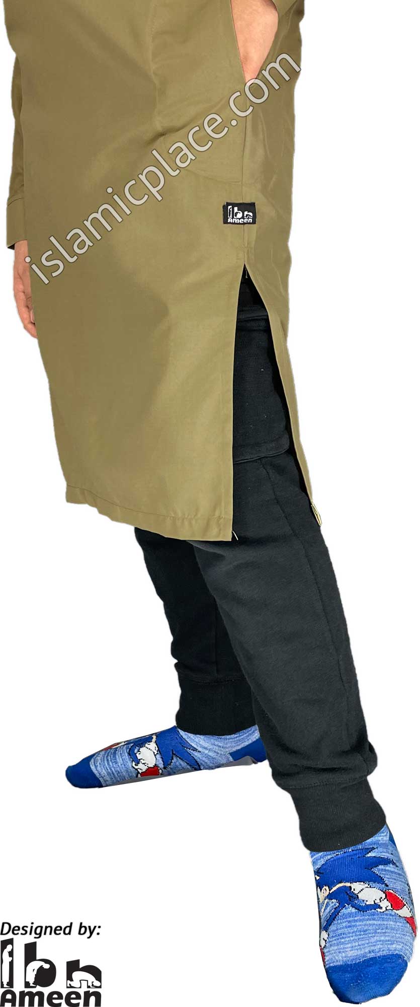 Dark Khaki - Boy's Saudi Ad-Daffah Plain Kameez by Ibn Ameen