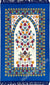 Royal Blue - Floral Mihrab Design Prayer Rug with Matching Zipper Carrying Bag