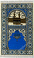 Blue - Kaba Design Prayer Rug with Matching Zipper Carrying Bag