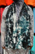 Teal Blue and Black - Tie Dye Georgette Shayla Long Rectangle Hijab 28"x70"