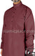 Burgundy - Men Saudi Ad-Daffah Plain Kameez by Ibn Ameen with Visible Buttons