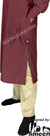 Burgundy - Men Saudi Ad-Daffah Plain Kameez by Ibn Ameen with Visible Buttons