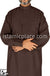 Brown - Men Saudi Ad-Daffah LT Thob by Ibn Ameen with Visible Buttons - IA3