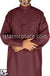 Burgundy - Men Saudi Ad-Daffah LT Thob by Ibn Ameen with Visible Buttons - IA3