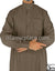 Taupe - Men Saudi Ad-Daffah LT Thob by Ibn Ameen with Visible Buttons - IA3