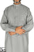 Silver Gray - Men Saudi Ad-Daffah LT Thob by Ibn Ameen with Visible Buttons - IA3