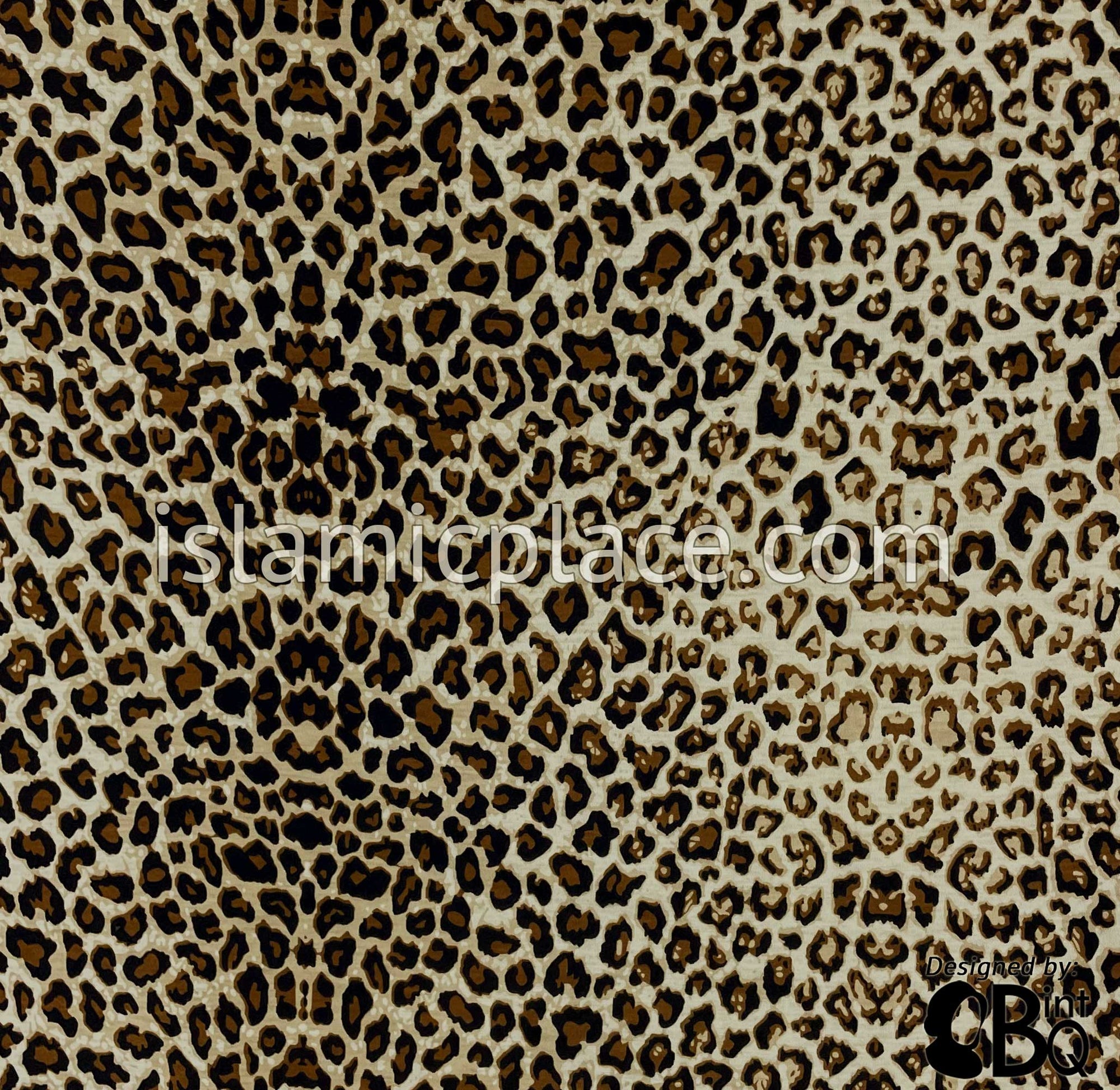 Dark Brown, Pumpkin and Tan Leopard Print - Print Jersey Shayla Long Rectangle Hijab 30"x70"