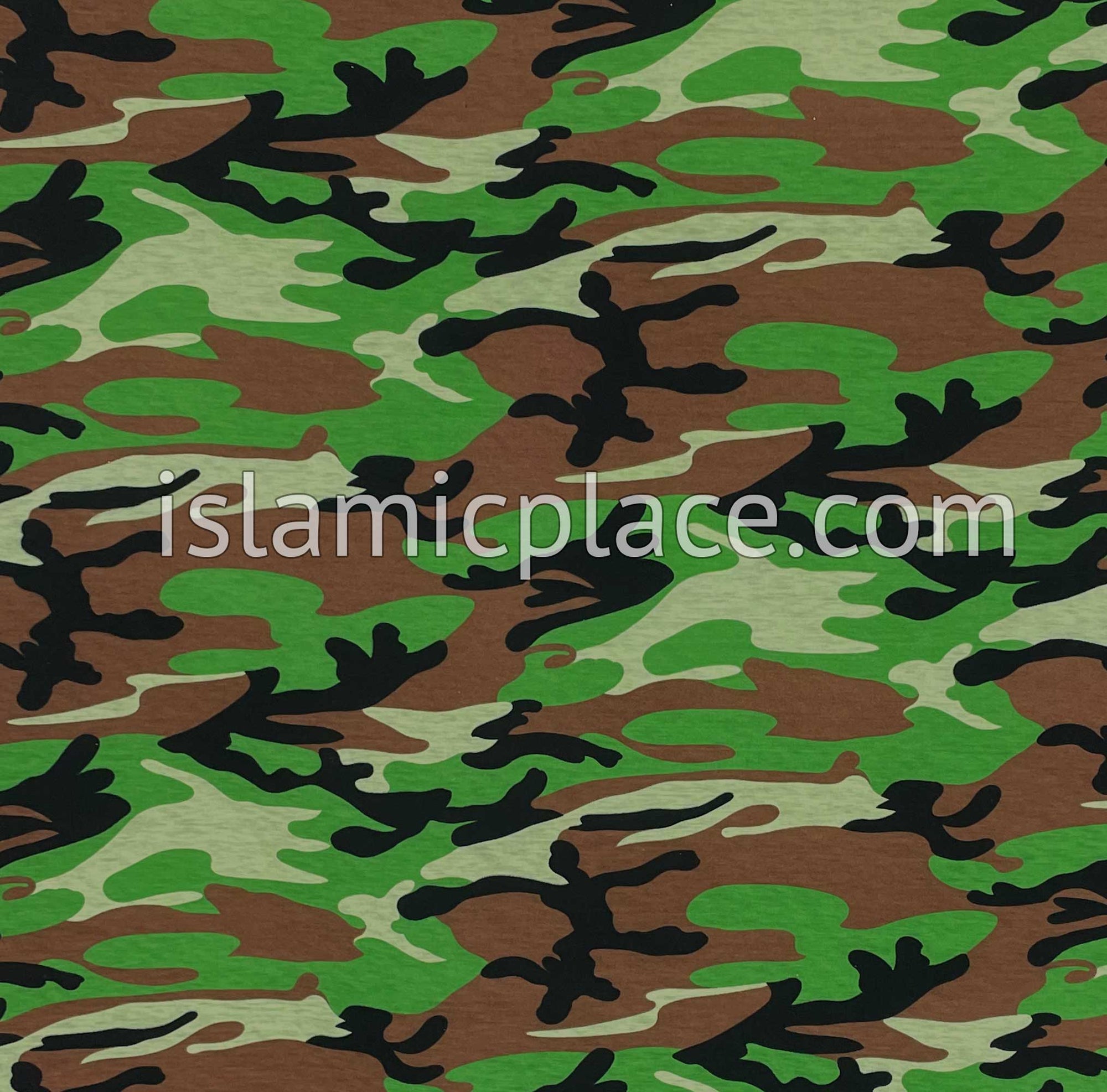 Shades of Green, Brown and Black Camouflage Design- Printed Teen to Adult (Large) Hijab Al-Amira (1-piece style)