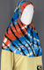 Shades of Blue, Clay Red and Black Tie-Dye Design- Printed Teen to Adult (Large) Hijab Al-Amira (1-piece style)