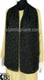 Black with Golden Stones in Design 136 - Georgette Chiffon Shayla Long Rectangle Hijab 30"x70"