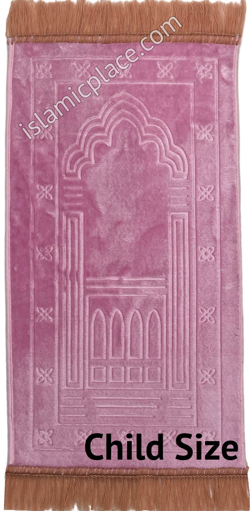 Pink - Orthopedic Padded Foam Cushion Luxurious Prayer Rug (Child Size)