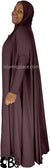 Brown Berry - Plain Overhead Abaya with Cuffs