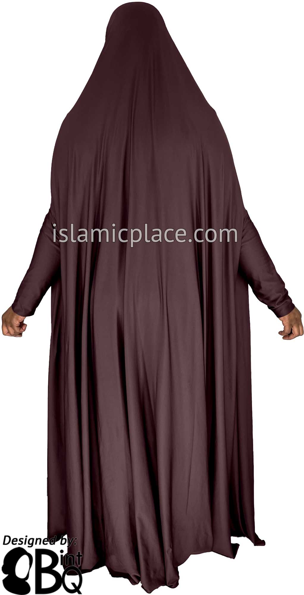 Brown Berry - Plain Overhead Abaya with Cuffs