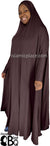 Brown Berry - Plain Overhead Abaya with Cuffs