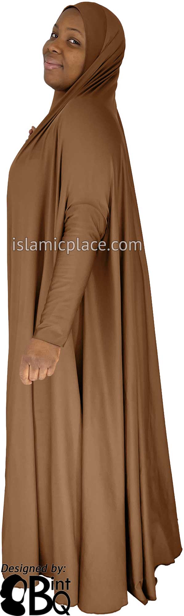 Hazelnut - Plain Overhead Abaya with Cuffs