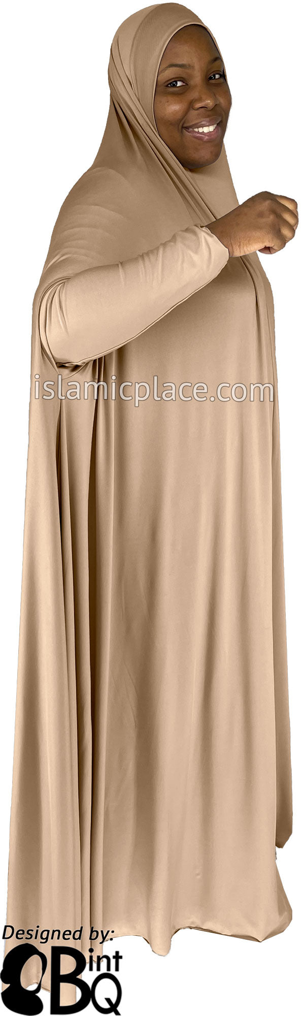 Oyster - Plain Overhead Abaya with Cuffs